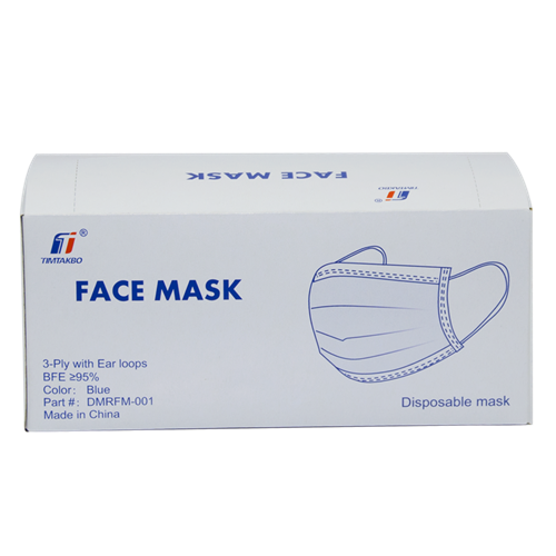 Máscara protectora descartável não tecida de 3 dobras